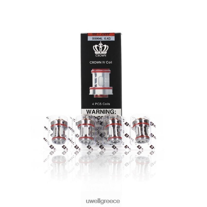 UWELL Athens - 4XVT2F183 UWELL CROWN 4 ανταλλακτικά πηνία (4-συσκευασία) διπλό πηνίο 04ohm