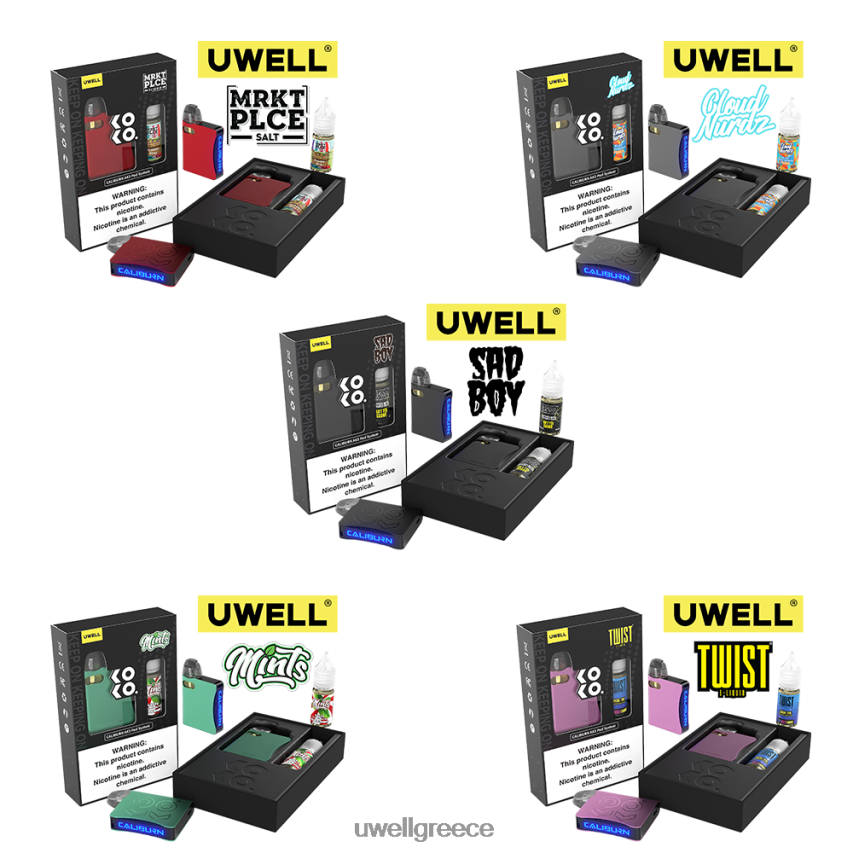 UWELL Athens - 4XVT2F243 UWELL CALIBURN AK3 κιτ + a3s 08ohm pods (x2) + ατμός μπαμπά 10ml άλατα 50mg crl μαύρο/flv μπισκότο κρέμας 50mg