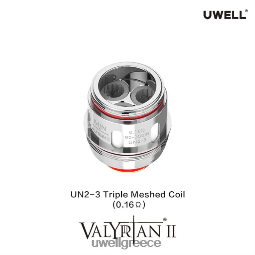 UWELL Disposable Vape - 4XVT2F30 UWELL VALYRIAN 2 ανταλλακτικά πηνία (2-συσκευασία) un2-3 τριπλό πλέγμα 016ohm