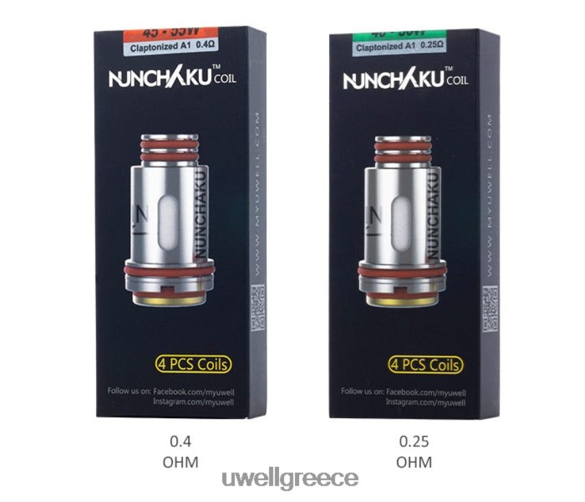 UWELL Greece - 4XVT2F261 UWELL NUNCHAKU πηνία (4-συσκευασία) 025 ohm