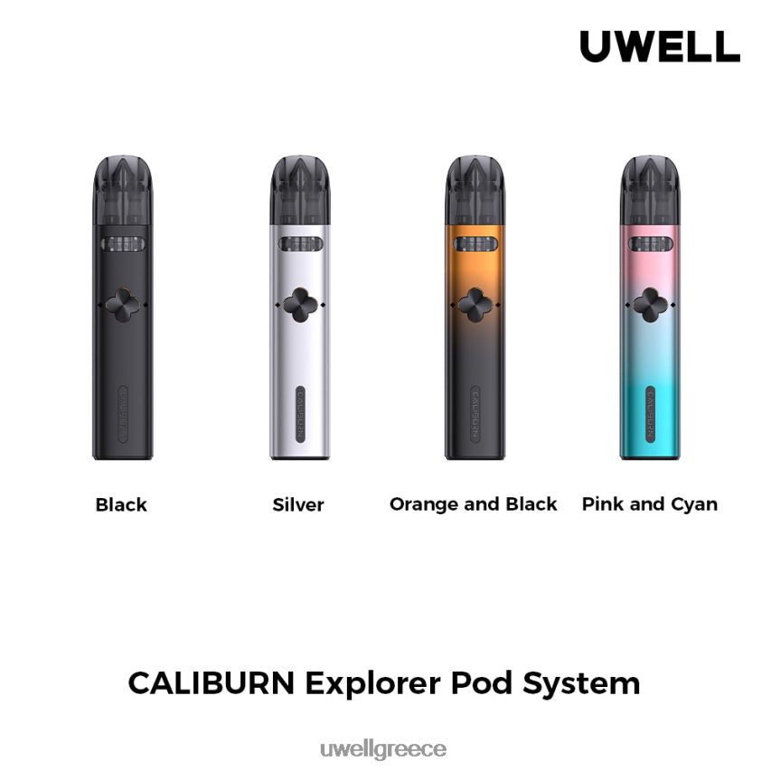 UWELL Vape Flavours - 4XVT2F166 UWELL CALIBURN EXPLORER κιτ (σύστημα pod) πορτοκαλί/μαύρο