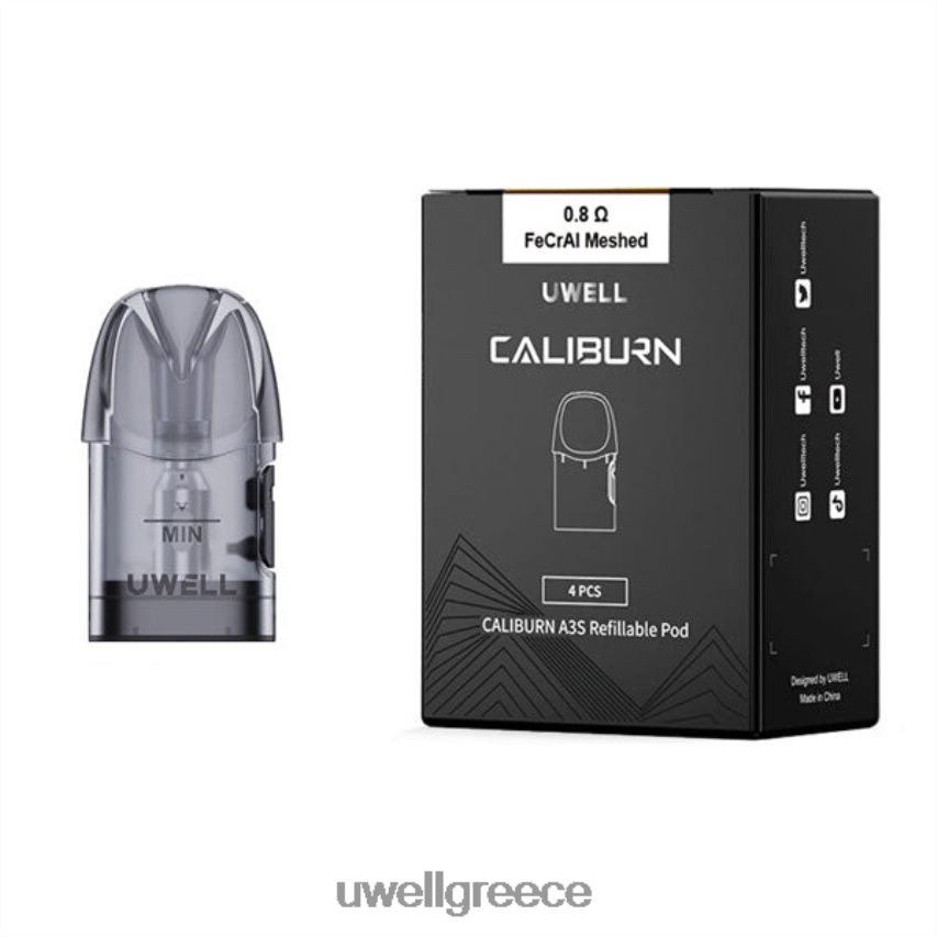 UWELL E Cigarette - 4XVT2F19 UWELL CALIBURN A3 ανταλλακτικά δοχεία | 4-συσκευασία 0,8 ohm 2