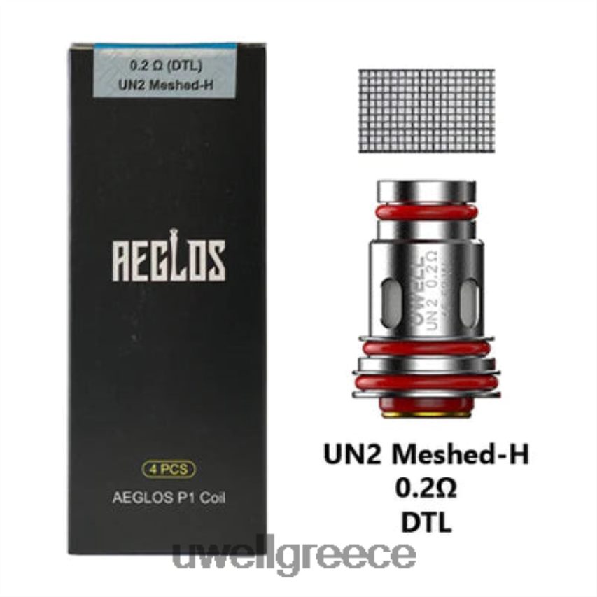 UWELL Greece - 4XVT2F271 UWELL AEGLOS πηνία | 4-συσκευασία p1 un2 meshed-h 0,2ohm
